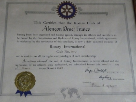Charte Rotary Alençon